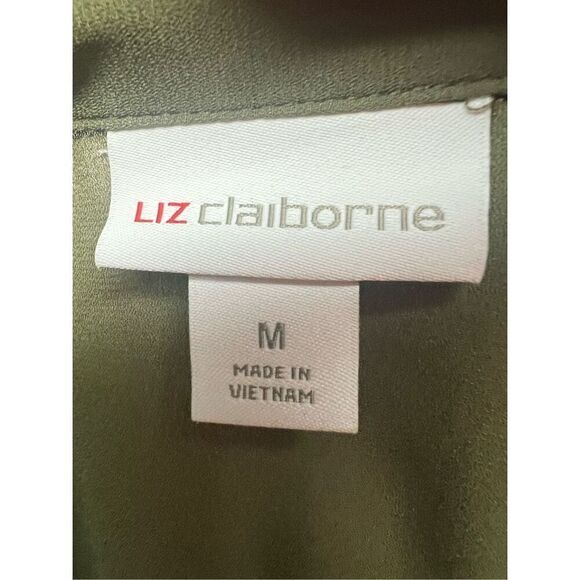 Liz Claiborne Sleeveless Olive Green Blouse Sz M NWT - Picture 3 of 7